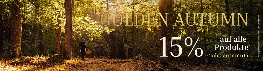 Golden Autumn 🍂 jetzt 15% auf alle* Artikel sparen mit dem Code autumn15