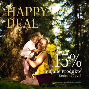 Happy Deal 😊 jetzt 15% auf alle* Artikel sparen mit dem Code happy15