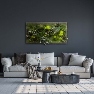 Moosbild Gigant Dschungel 150 x 75 cm auf Holzfaserplatte anthrazit - 1