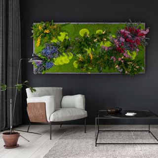Moosbild Gigant Rainbow Jungle verschiedene Größen Holzfaserplatte anthrazit - 1