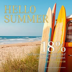 Hello Summer ☀️ jetzt 18% auf alle* Artikel sparen mit dem Code summer18